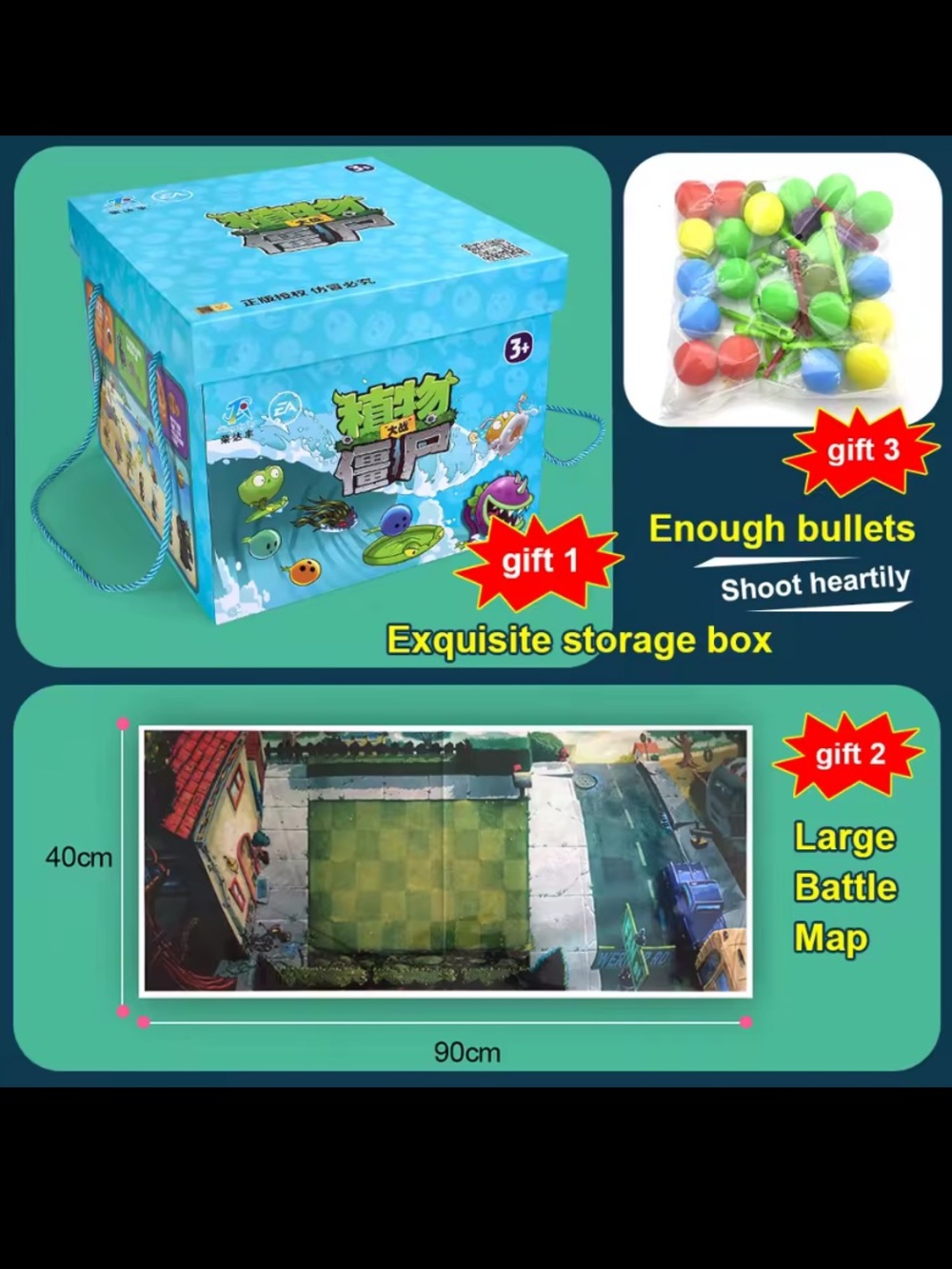 Plants Vs. Zombies Complete Set - Figure Toy With Storage Bucket Map - Picture 5 of 11